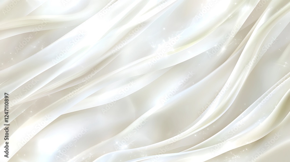 Fototapeta premium Elegant white silk fabric, flowing waves