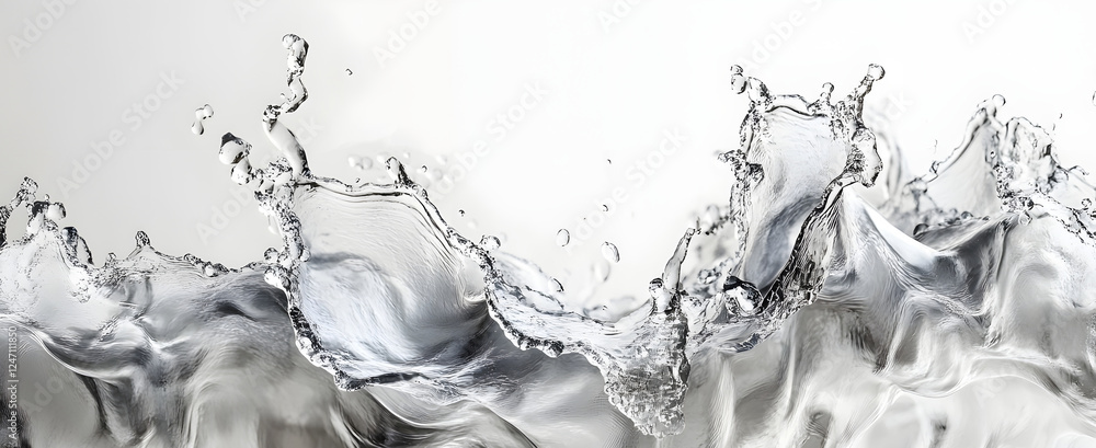 Captivating abstract image featuring a dynamic flow of transparent liquid with mesmerizing splashes waves and water effects Experimental and modern design with a minimalist and elegant aesthetic Captivating abstract image featuring a dynamic flow of transparent liquid with mesmerizing splashes waves and water effects Experimental and modern design with a minimalist and elegant aesthetic