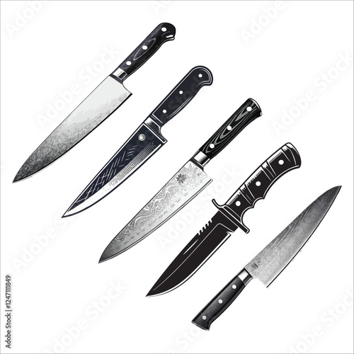 Knife silhouettes set