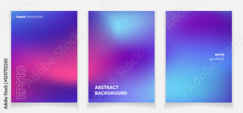 Wallpaper Mural Abstract wavy violet liquid background card set with gradient mesh. Blurred fluid colorful background. Modern design template for web covers, ad banners, posters, brochures etc Torontodigital.ca