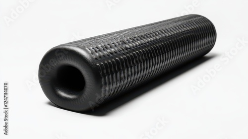 Isolated image of a foam roller on a white background, ideal for post-workout recovery or fitness-related marketing.