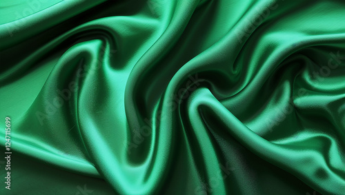 Wallpaper Mural Green silk fabric background - smooth, elegant folds and evenly lit Torontodigital.ca