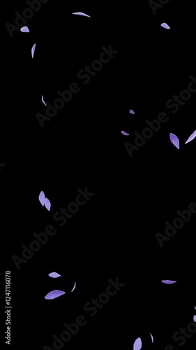 Falling Petals Purple – 9:16 Transparent |紫色花びらのパーティクルアニメーション　縦動画　背景透過