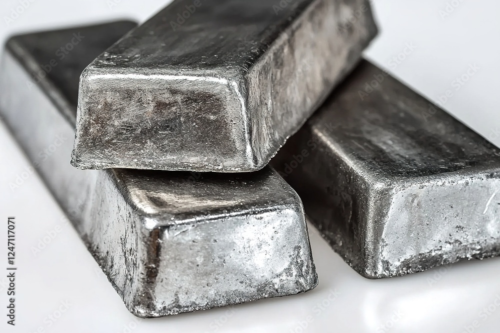 Silver bars on white background. Ai Generative Silver bars on white background. Ai Generative