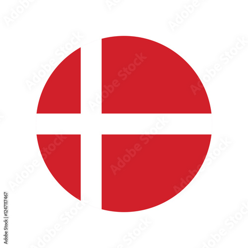 Free Download The national flag of Denmark. Circular flag of Denmark. Denmark flag vector. A symbol of national pride and heritage. Official colors, Kingdom of Denmark. - GFXLoad