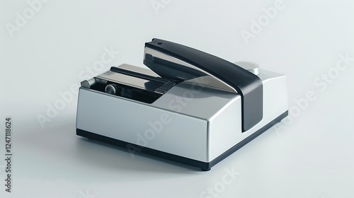 A compact electric knife sharpener on a white background photo