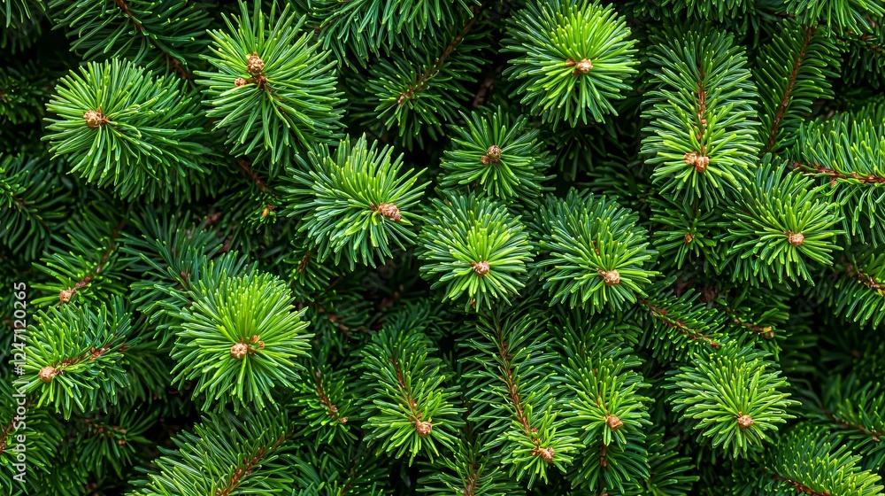 Fresh Evergreen Branches a Vibrant Tapestry of Green Coniferous Foliage Beauty Displayed in Detailed Macro. Fresh Evergreen Branches a Vibrant Tapestry of Green Coniferous Foliage Beauty Displayed in Detailed Macro.