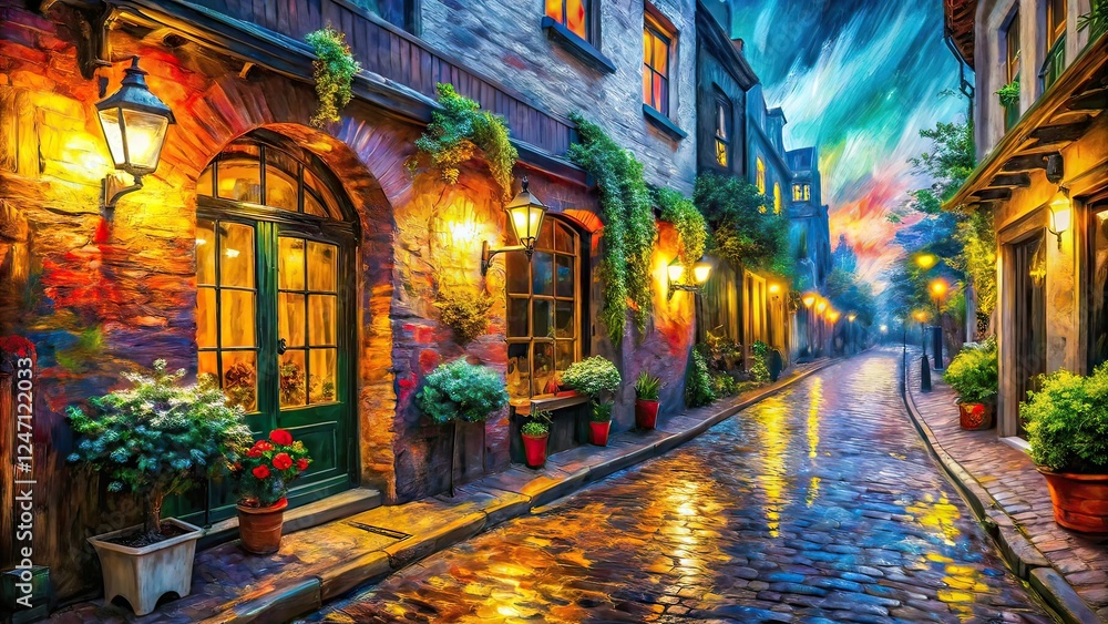 Fototapeta premium Modern Impressionist Wall Poster Print - Abstract Oil Painting