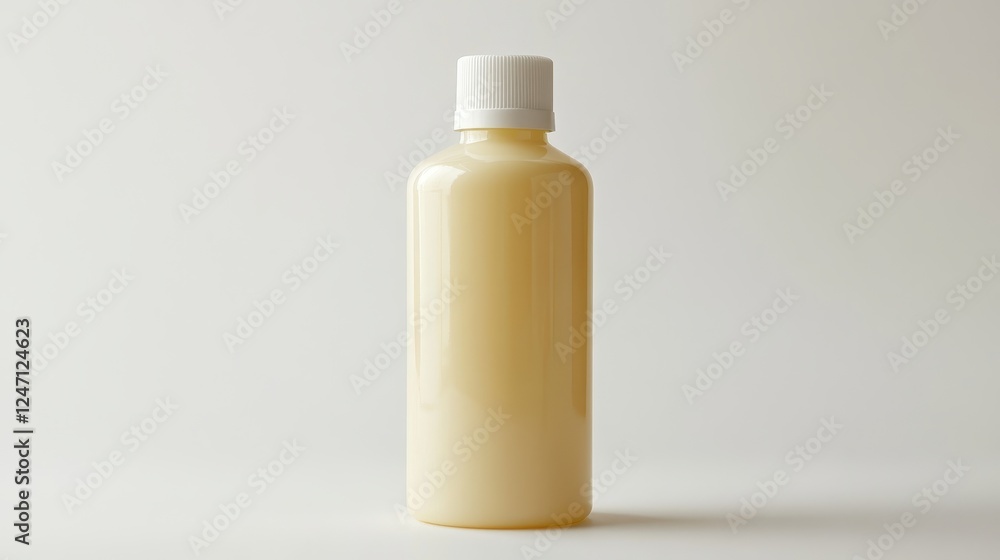A single bottle of organic body lotion on a clean white surface, ideal for natural beauty or wellness brands. A single bottle of organic body lotion on a clean white surface, ideal for natural beauty or wellness brands.