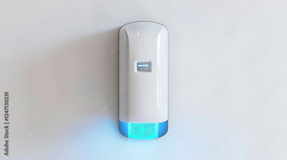 A modern electric hand sanitizer dispenser on a white background A modern electric hand sanitizer dispenser on a white background