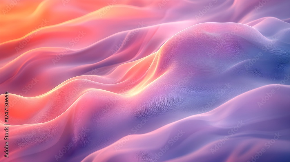Obraz premium Abstract Wavy Lines in Soft Pastel Colors for Creative Art Backgrounds – Generative AI