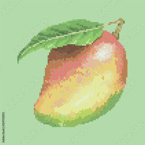 vector art cross stitch mango