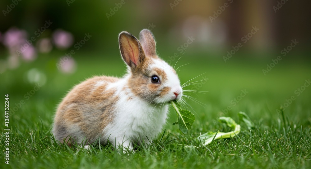 healthy Lovely bunny easter fluffy brown rabbits, cute baby rabbit on green garden nature background. The Easter brown hares. Close - up of a rabbit. Symbol of easter festival animal. healthy Lovely bunny easter fluffy brown rabbits, cute baby rabbit on green garden nature background. The Easter brown hares. Close - up of a rabbit. Symbol of easter festival animal.