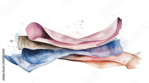 All the News That's Fit to Print Day Abstract watercolor composition with layered paper textures