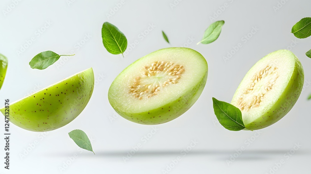 Sliced Fruits, Vegetables and Greens Floating with Water Drops, Abstract Image, Texture, Pattern Background, Wallpaper, Cover and Screen for Smartphone, PC, Laptop, 9:16 and 16:9 Format Sliced Fruits, Vegetables and Greens Floating with Water Drops, Abstract Image, Texture, Pattern Background, Wallpaper, Cover and Screen for Smartphone, PC, Laptop, 9:16 and 16:9 Format