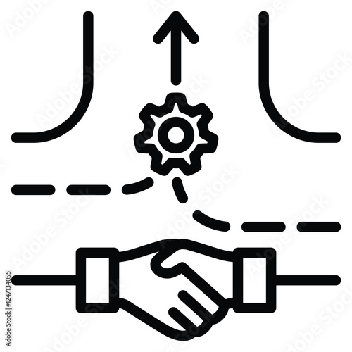 Joint Ventures icon line vector illustration