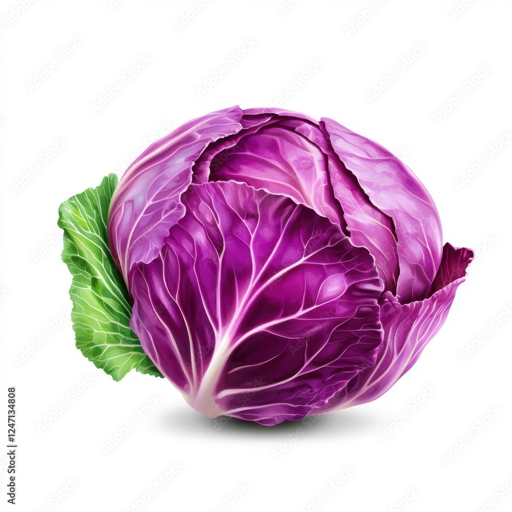 Detailed Vector of Purple Cabbage Head with Texture Detailed Vector of Purple Cabbage Head with Texture