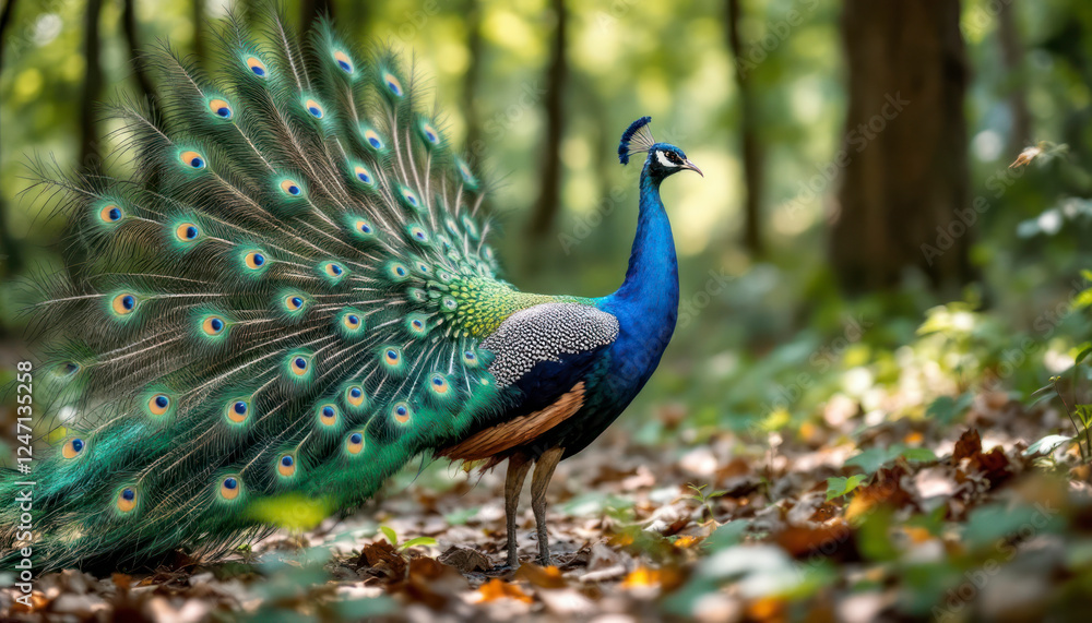 Obraz premium beautiful-photograph-of-indian-green-congo-peacock