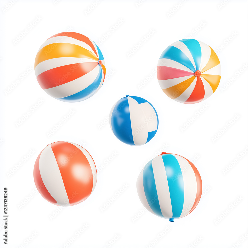 set of colorful beach ball set of colorful beach ball