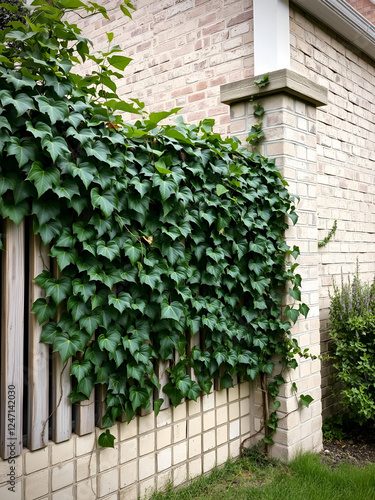 Ivy rambling on fence photo