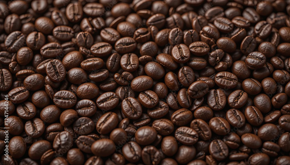 Rich brown coffee beans cover a wooden surface, showcasing their texture and shine. The cozy atmosphere highlights their inviting aroma and flavor, perfect for brewing Rich brown coffee beans cover a wooden surface, showcasing their texture and shine. The cozy atmosphere highlights their inviting aroma and flavor, perfect for brewing
