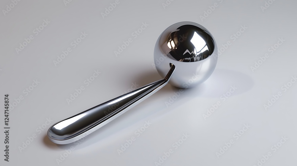 A stainless steel ice cream scoop with a rubber handle on a white background A stainless steel ice cream scoop with a rubber handle on a white background