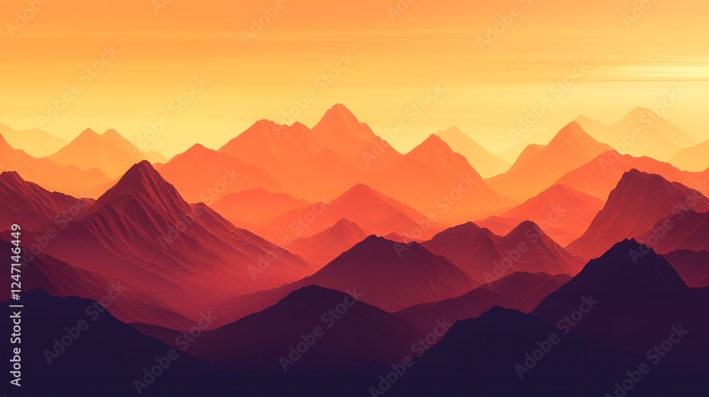 Obraz premium A panoramic view of the alpine mountains at sunrise 