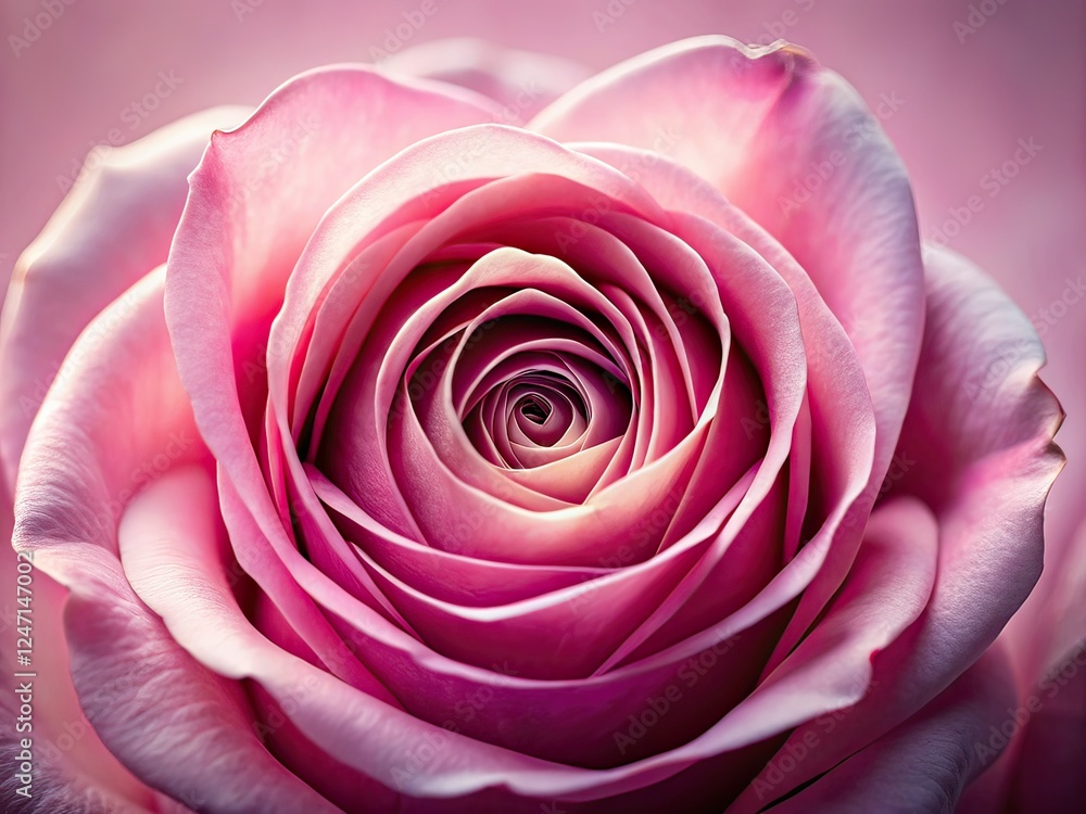 Pink Rose Heart Close Up, Copy Space, AI Art Pink Rose Heart Close Up, Copy Space, AI Art