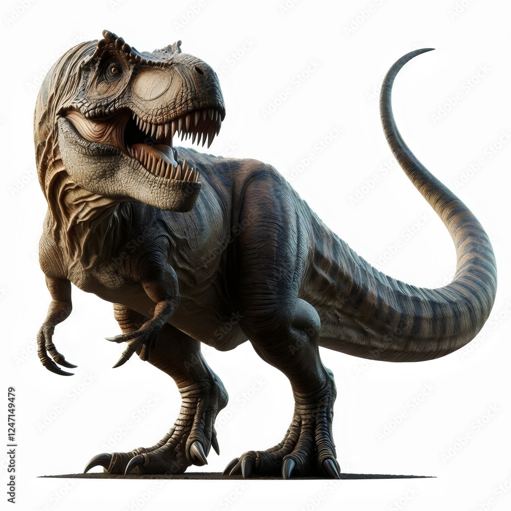 Fototapeta premium tyrannosaurus rex dinosaur isolated on white background 