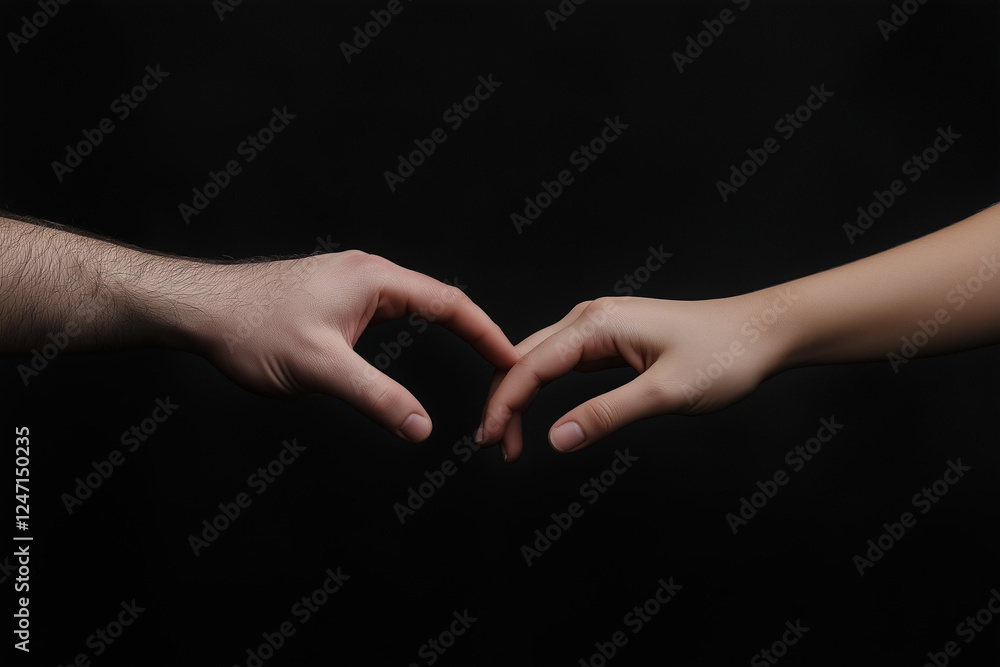 Two hands forming a heart shape against a black background in a moment of connection Two hands forming a heart shape against a black background in a moment of connection