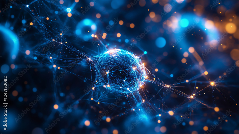 Obraz premium Entangled photon visualization shows quantum dynamics and interactions