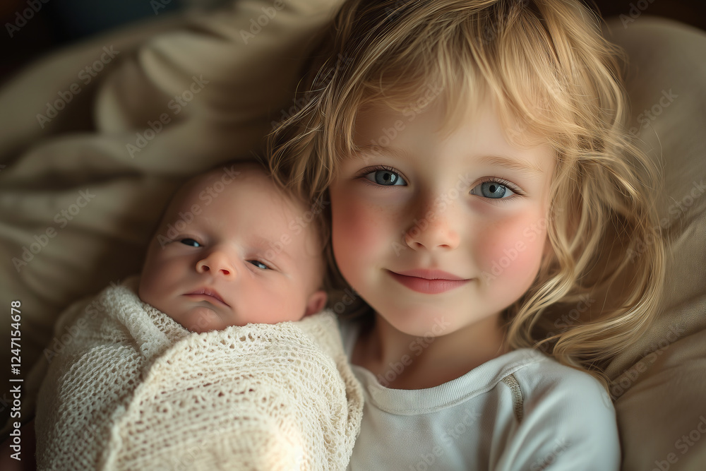 Warm morning glow highlights a cherished family moment of simple grace Warm morning glow highlights a cherished family moment of simple grace