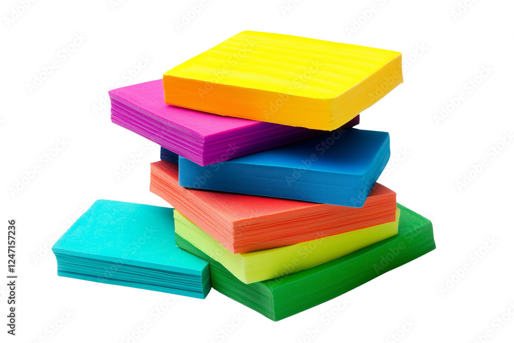 a colorful sticky notes isolated on a transparent background a colorful sticky notes isolated on a transparent background