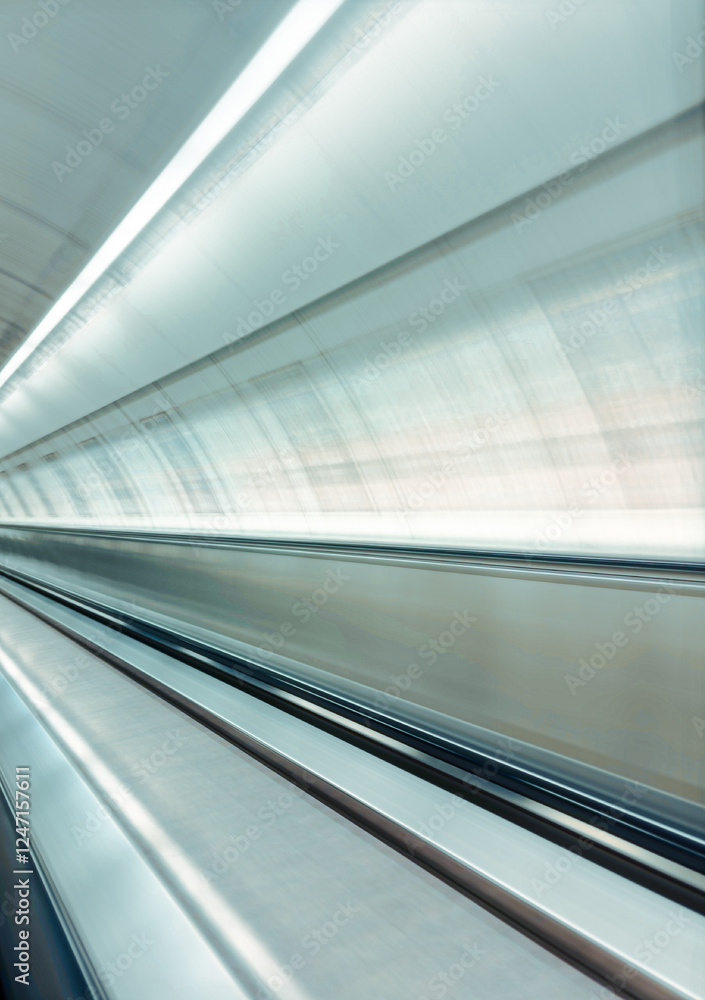 High speed motion blur in futuristic tunnel High speed motion blur in futuristic tunnel