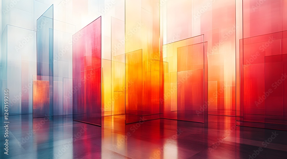 Abstract Composition of Overlapping Transparent Squares with Dynamic Patterns – Generative AI Abstract Composition of Overlapping Transparent Squares with Dynamic Patterns – Generative AI