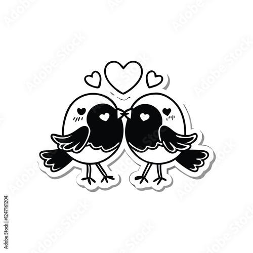 two birds on a branch Love Bird Vector 