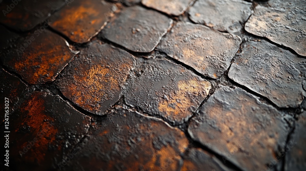 Wet cobblestone street texture background Wet cobblestone street texture background
