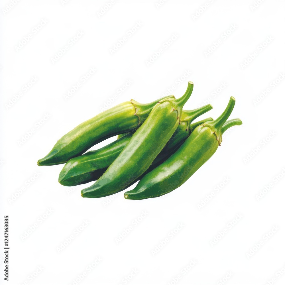 Fresh Okra Pods Vector Illustration Design Fresh Okra Pods Vector Illustration Design