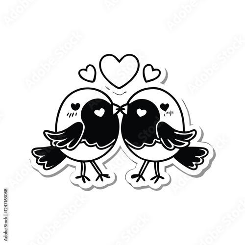 two birds on a branch Love Bird Vector 