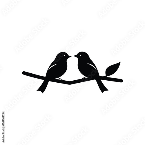 two birds on a branch Love Bird Vector 