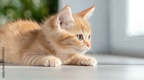 Wallpaper Mural Playful ginger kitten indoors near window Torontodigital.ca