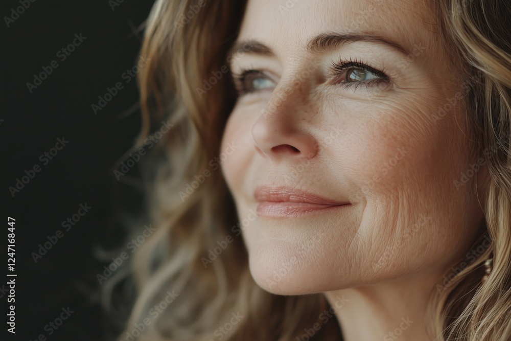 A close-up portrait of a thoughtful woman with curly hair, reflecting serenity and confidence, capturing a moment of introspection and grace. A close-up portrait of a thoughtful woman with curly hair, reflecting serenity and confidence, capturing a moment of introspection and grace.