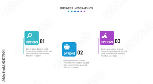Horizontal progress bar featuring 3 arrow-shaped elements, symbolizing three six stages of business strategy and progression. Clean timeline infographic design template. Vector for presentation