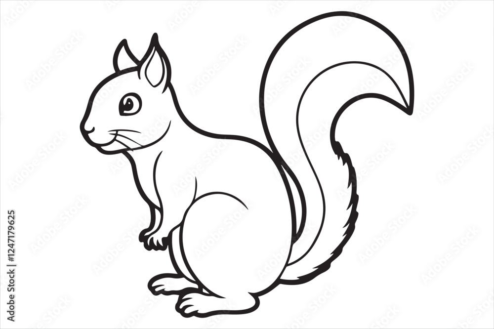 Naklejka premium Squirrel vector on white background
