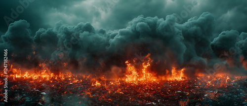 Wallpaper Mural A burning waste heap with red glimmers of fire ins_008 Torontodigital.ca