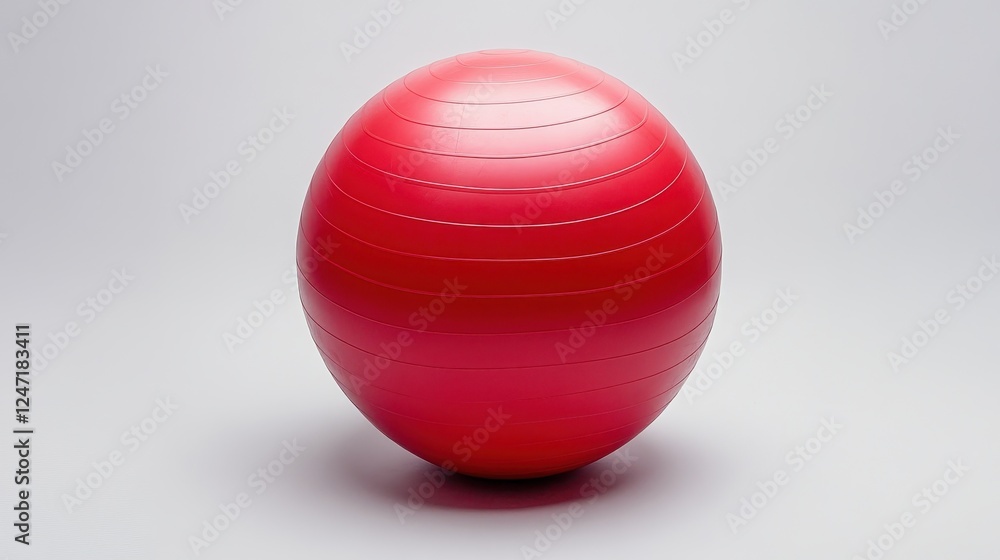 A single exercise ball isolated on a white surface, great for promoting home workout equipment. A single exercise ball isolated on a white surface, great for promoting home workout equipment.
