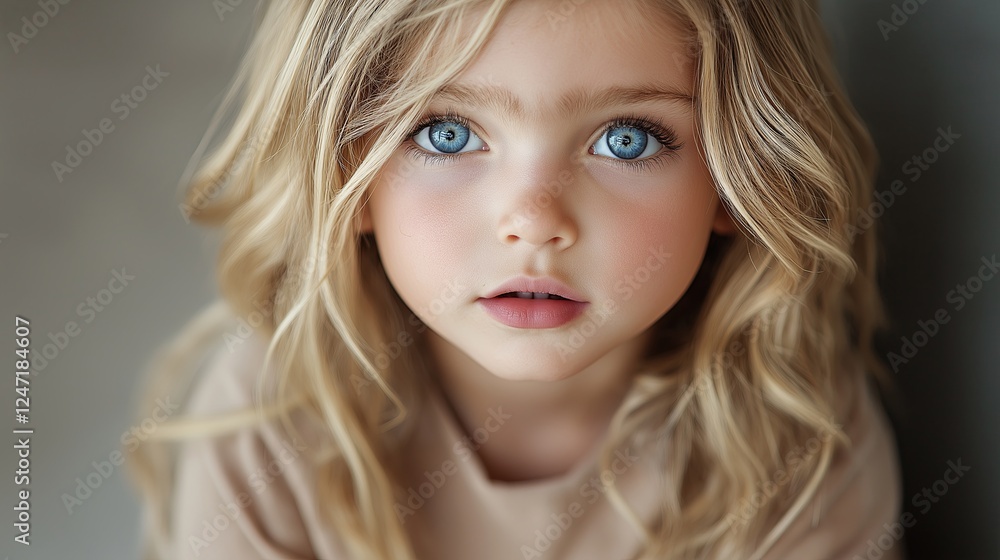 Beautiful Young Girl with Blue Eyes and Blonde Hair Beautiful Young Girl with Blue Eyes and Blonde Hair