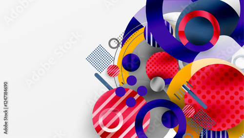 Abstract background - layered geometric shapes with smooth gradients and transparency