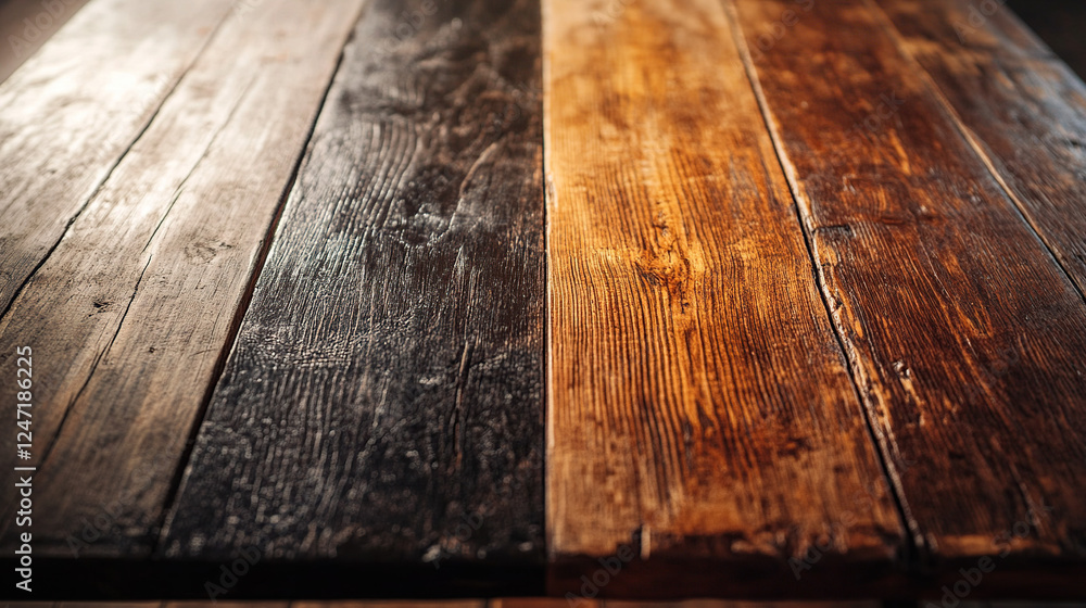Split-Screen of Old Wooden Table Before and After Restoration Split-Screen of Old Wooden Table Before and After Restoration