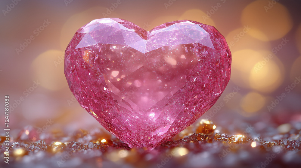 Obraz premium pink heart on a pink background